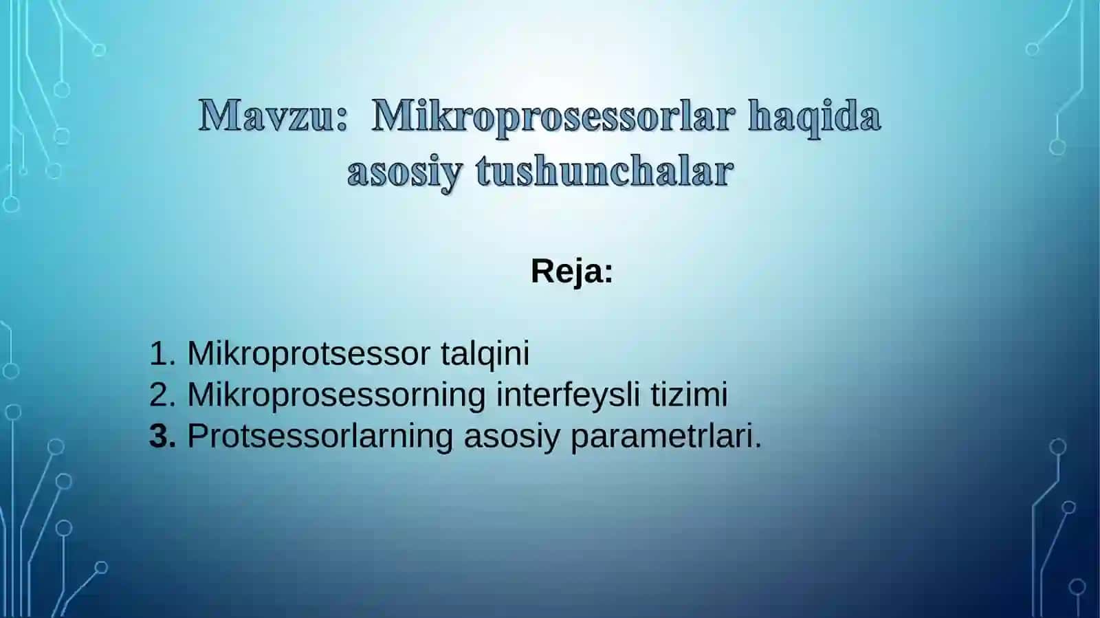 Mikroprotsessor talqini 2