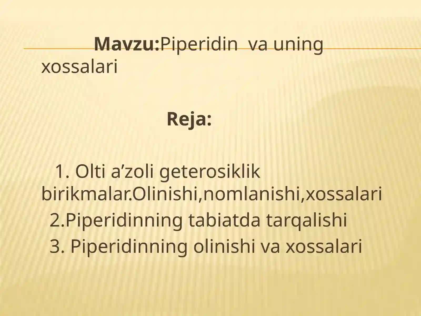 Piperidin va uning xossalari 2