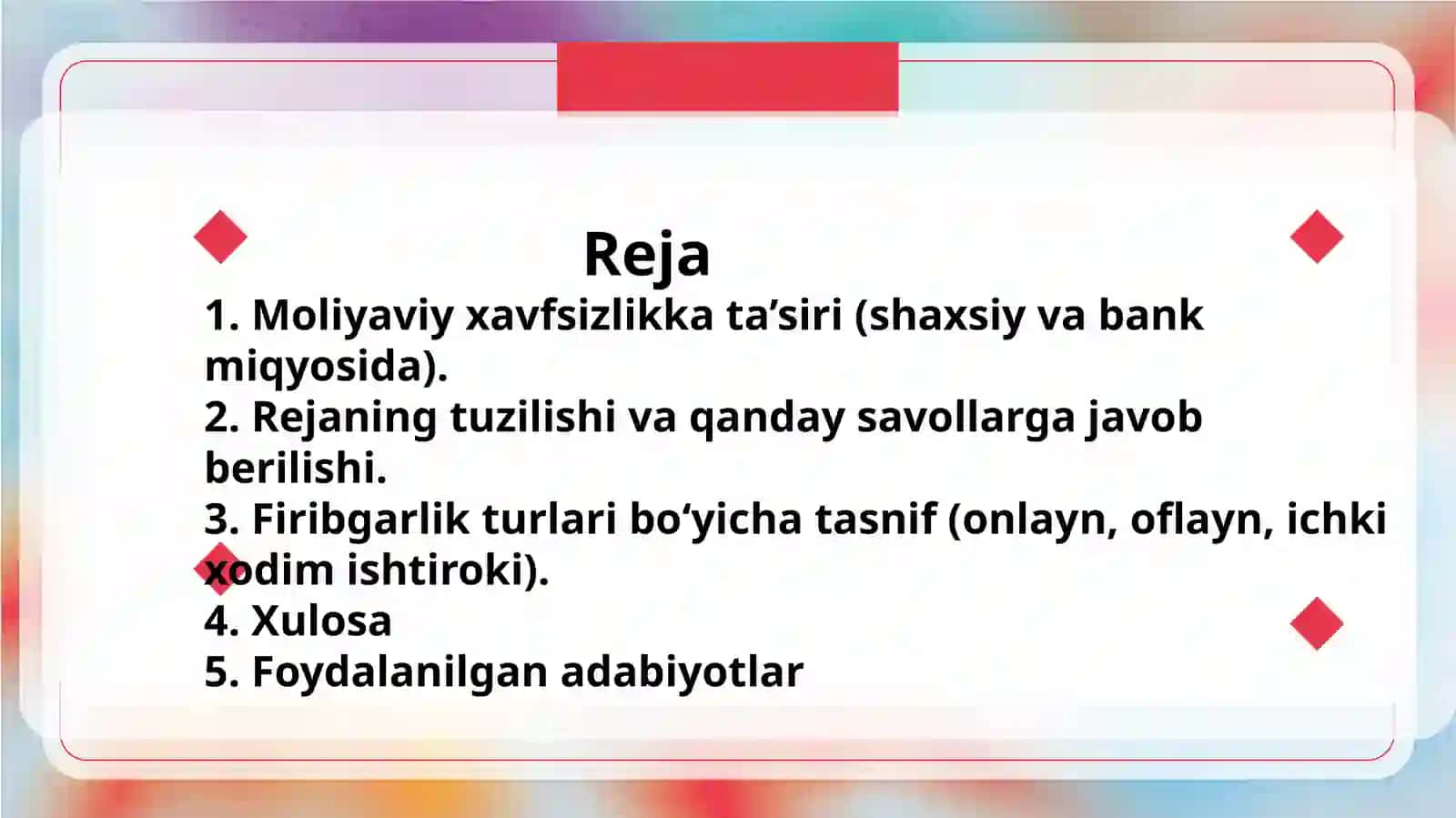 Moliyaviy firibgarliklar, bank kartalari bilan bo‘ladigan firibgarliklar 2