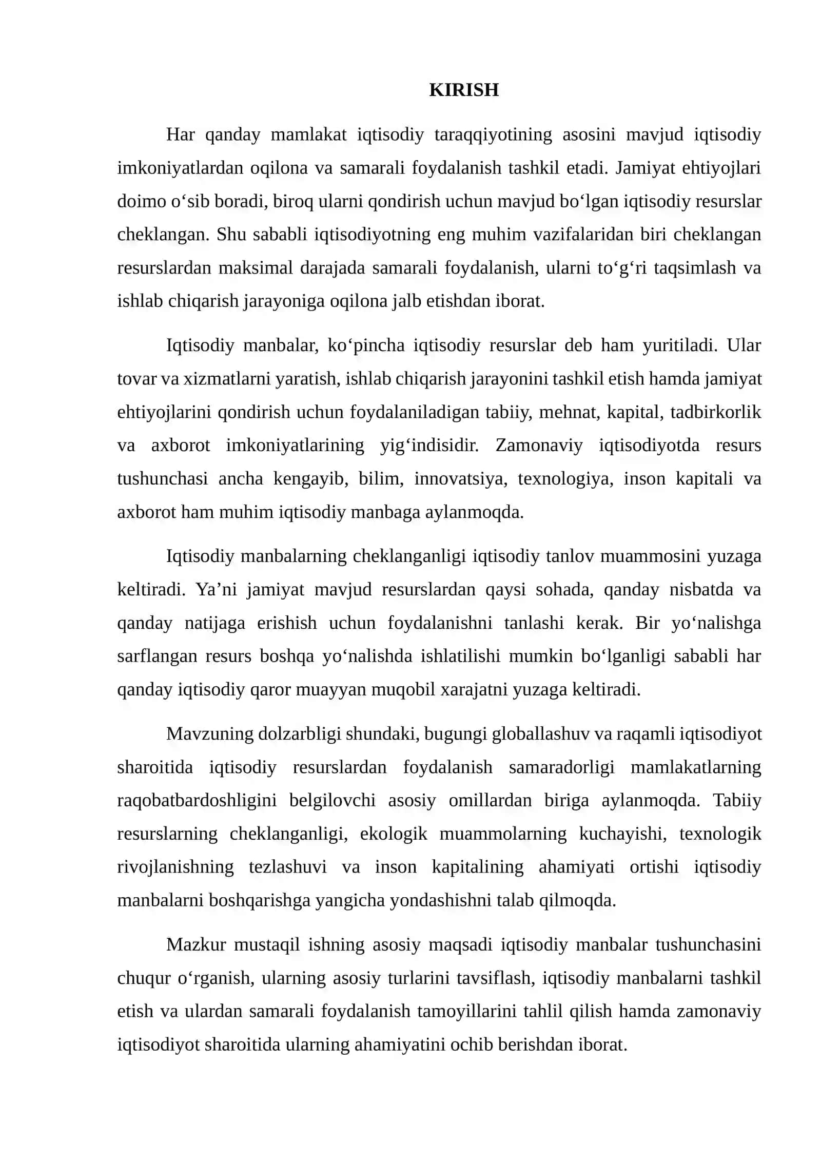 IQTISODIY MANBALAR TURLARI VA ULARNI TASHKIL QILISHNING ASOSIY TAMOYILLARI 2