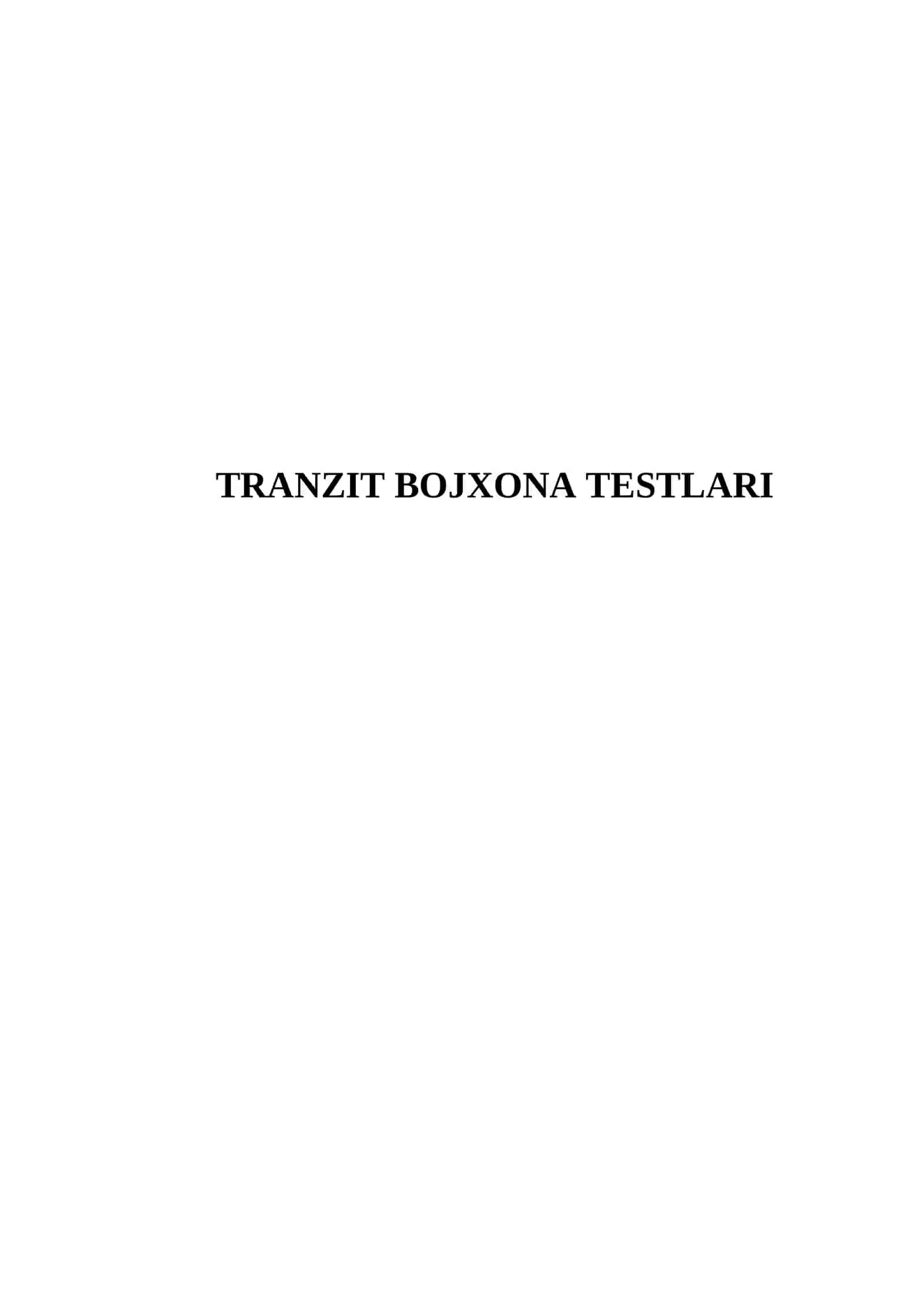 TRANZIT BOJXONA TESTLARI 2