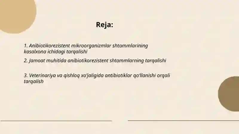 Anibiotikorezistent mikroorganizmlar shtammlarining tarqalishi 2