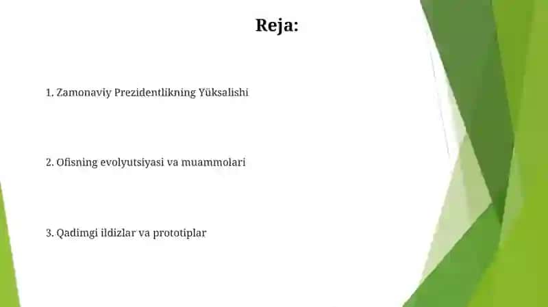 Zamonaviy Prezidentlikning Yüksalishi 2