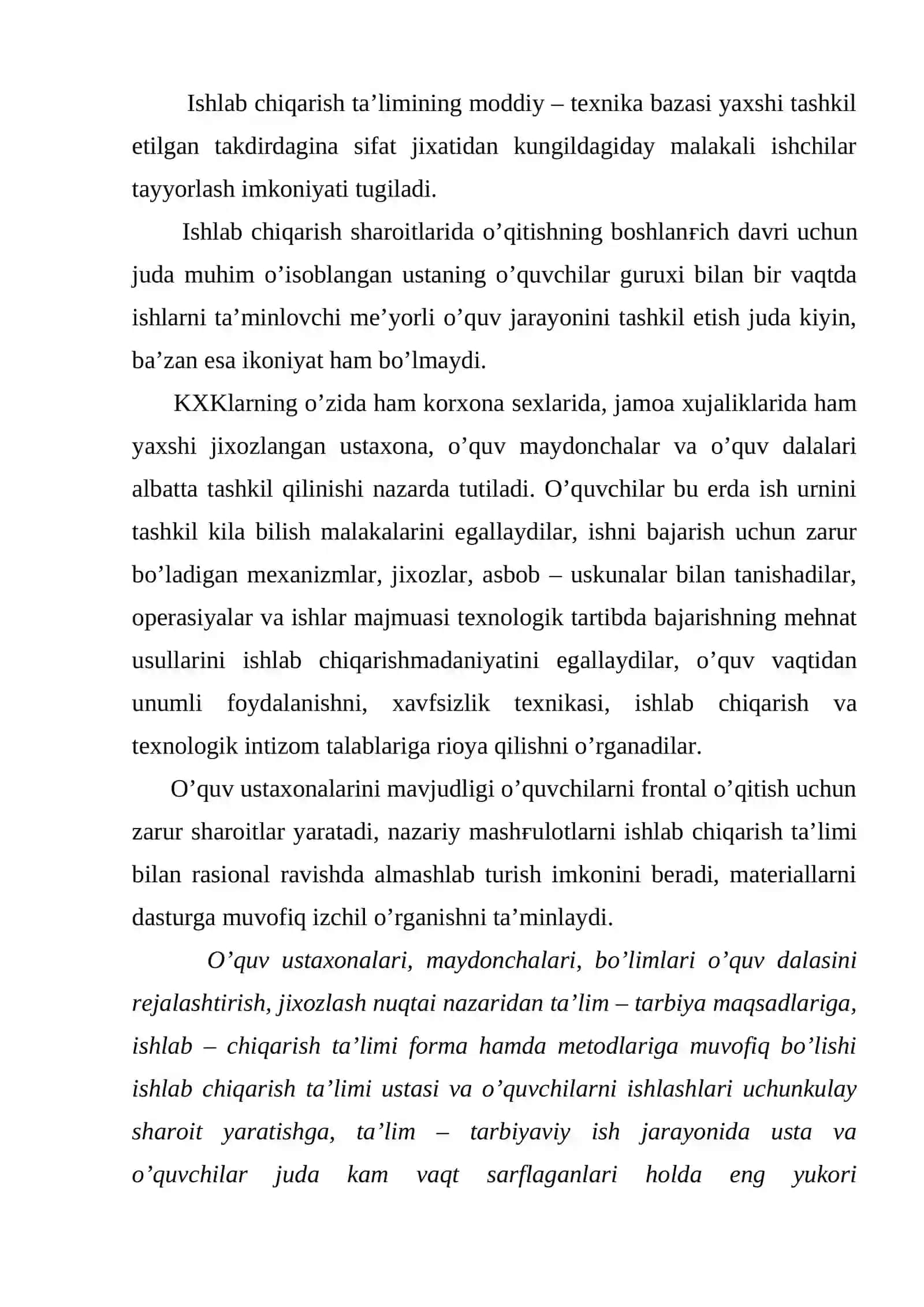 O’quv ustasining hisoboti 2