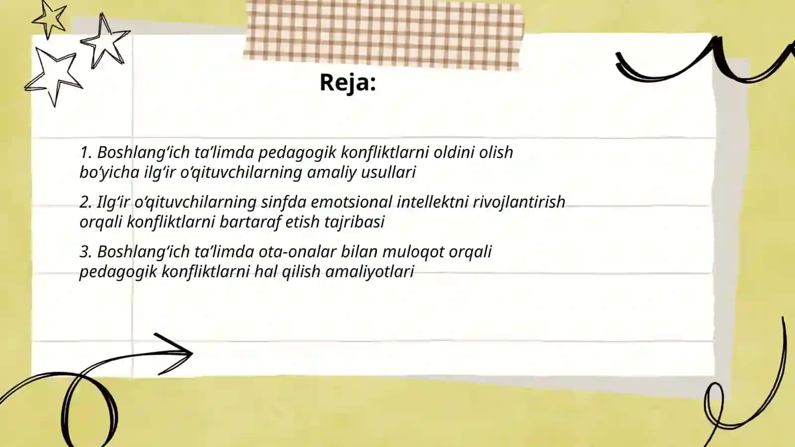 Boshlang‘ich taʼlimda pedogogik konfliktlarni bartaraf etishda ilg‘ir o‘qituvchilarning tajribasi 2