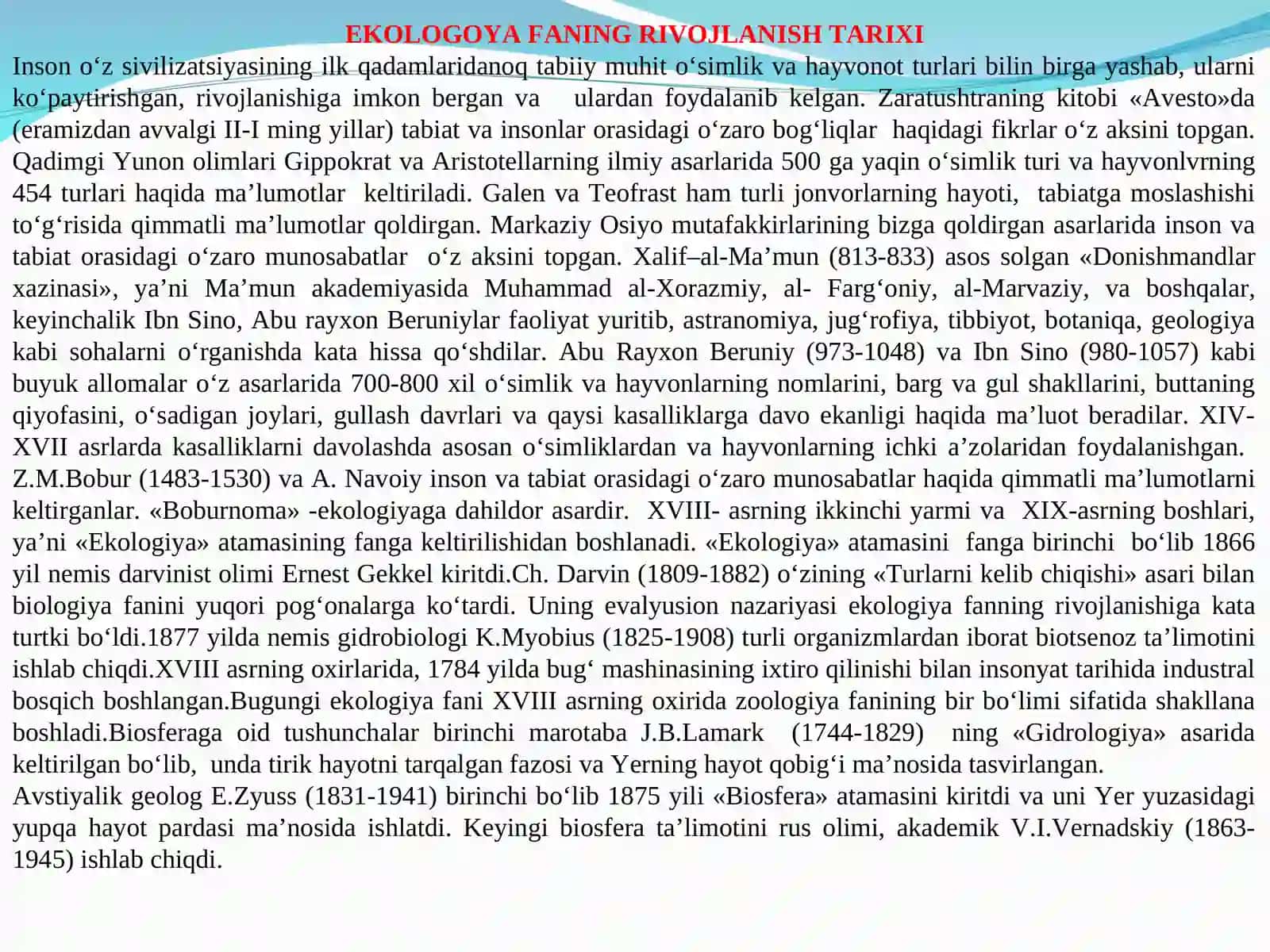 O’zbekistonda ekologik masalalar va ularning hal qilish yo’llari 2