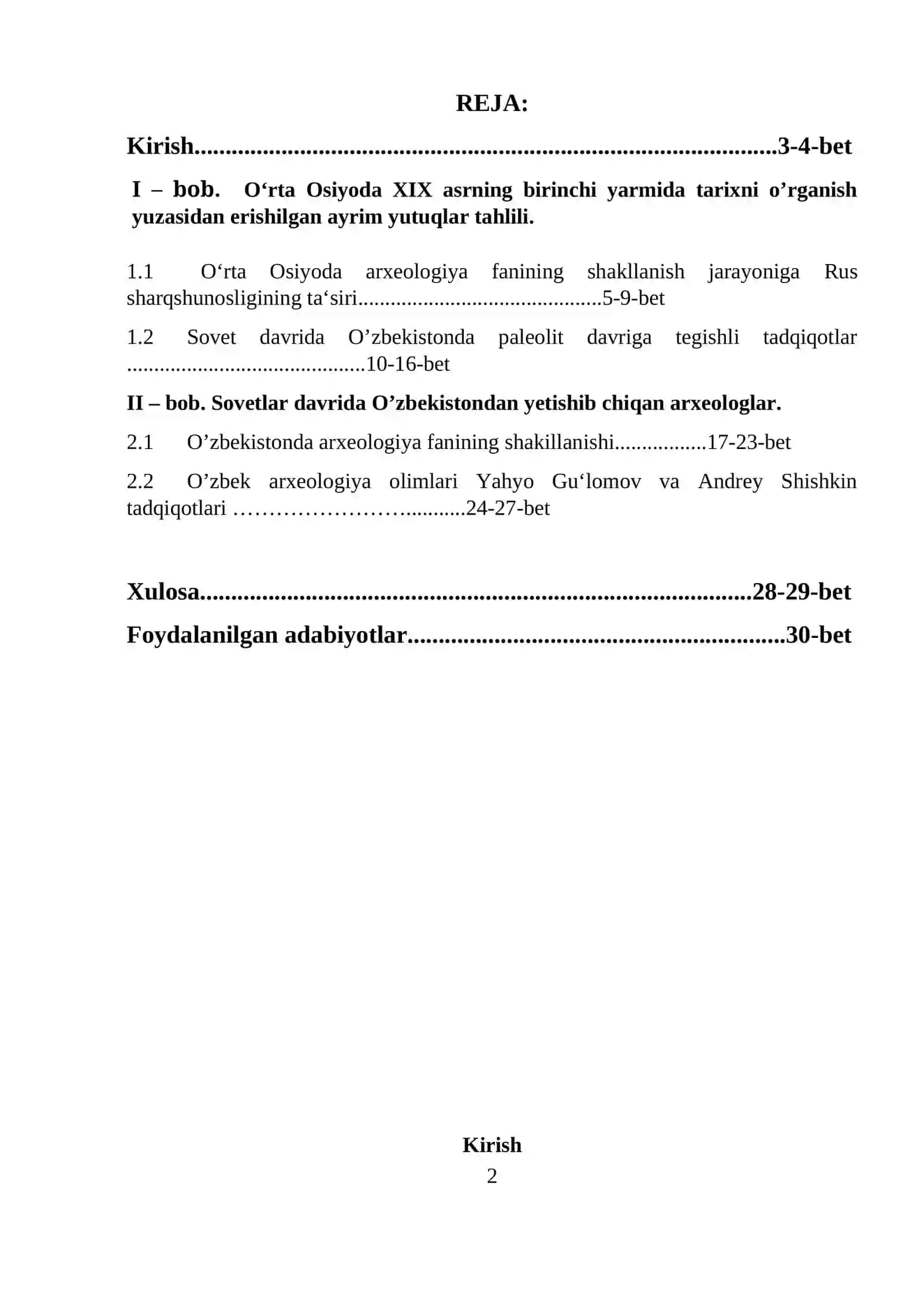 SOVETLAR DAVRIDA O‘ZBEKISTONDA ARXEOLOGIYAGA OID TADQIQOTLAR 2