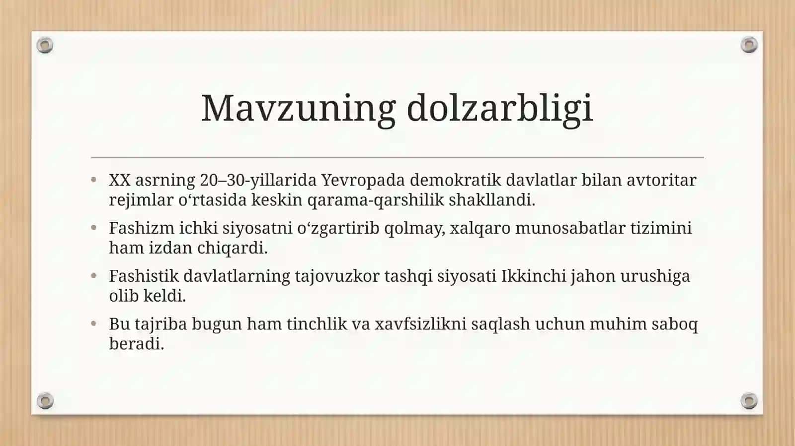 Fashizm va Yevropada xalqaro munosabatlar 2