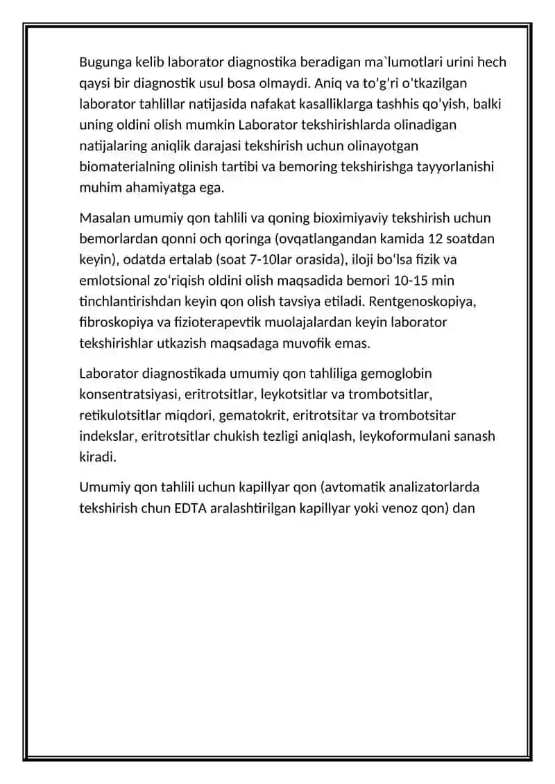 Qon surtmasini tayorlash 2