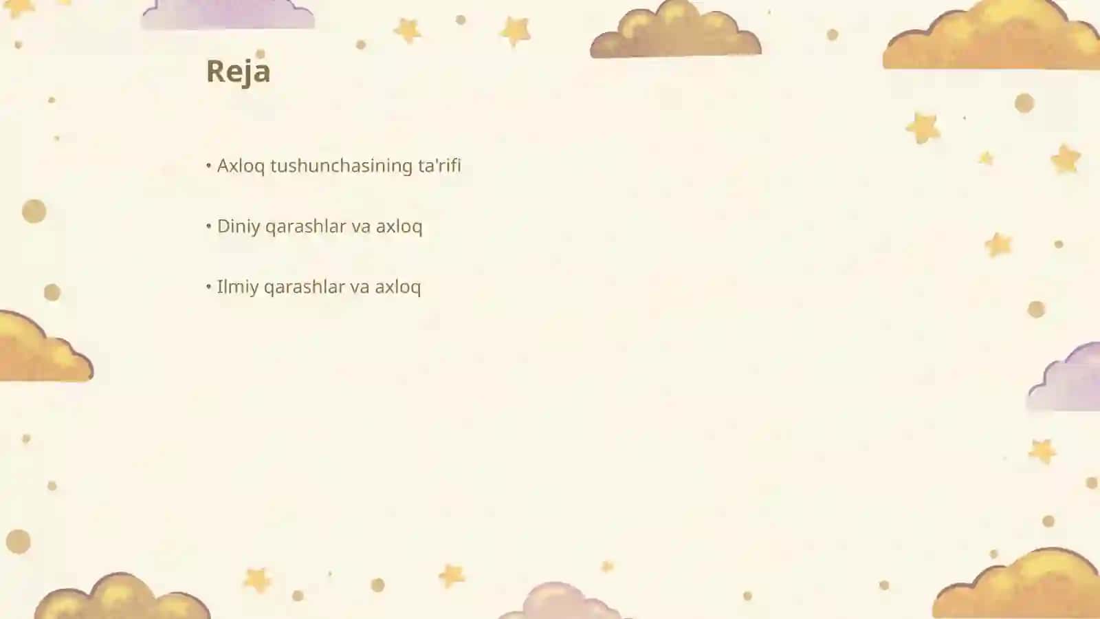 Axloqning paydo bo'lishiga oid diniy, ilmiy qarashlar tasnifi falsafa 2