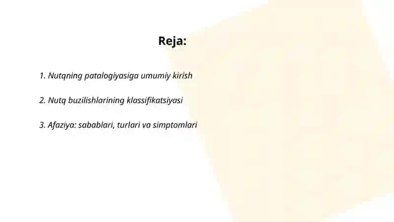 Nutqning patalogiyasi 2