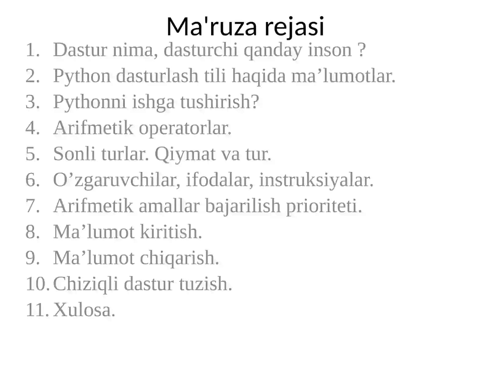 DASTURLASH 1 2