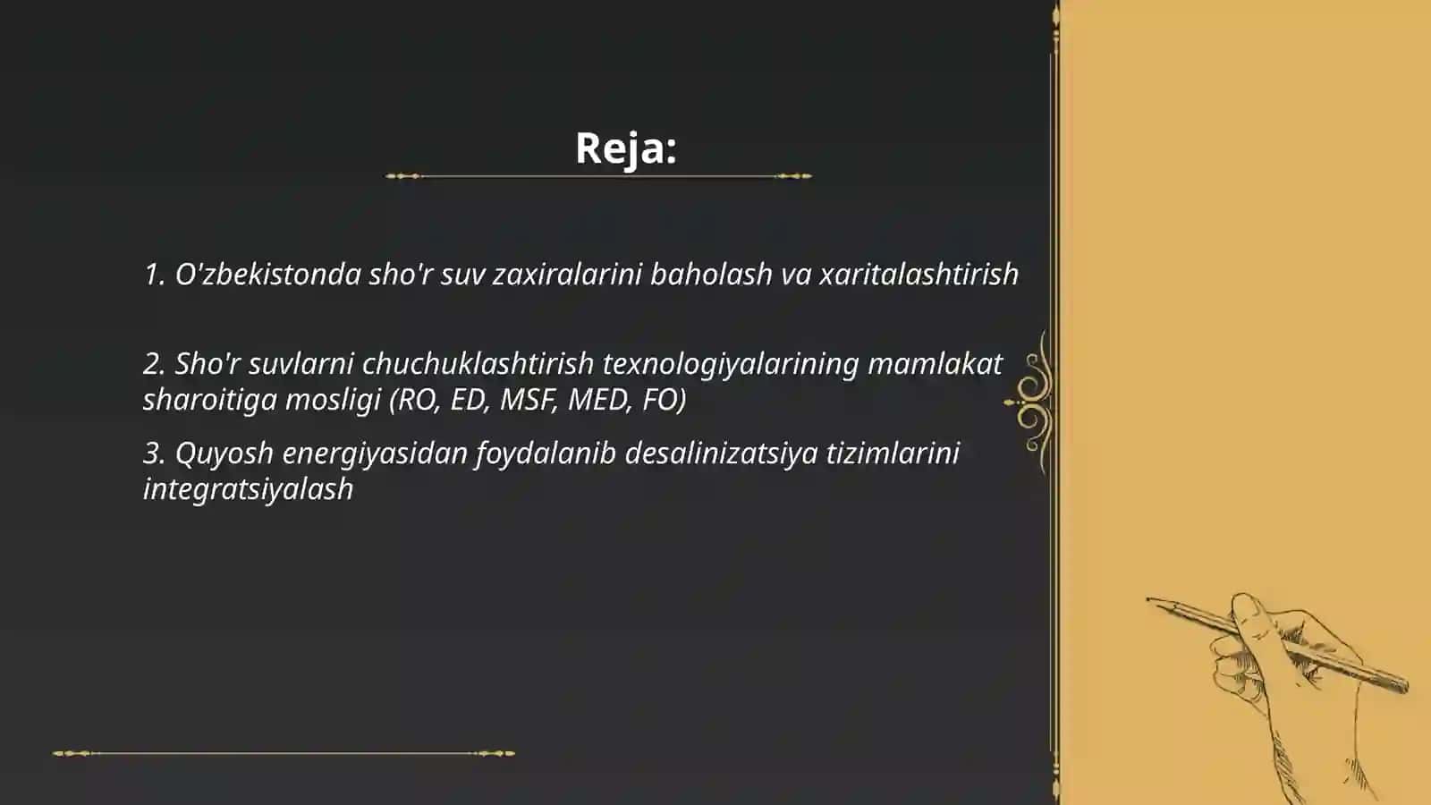 O'zbekiston sharoitida sho'r suvlarni chuchuklashtirish g'oyasini yaratish 2