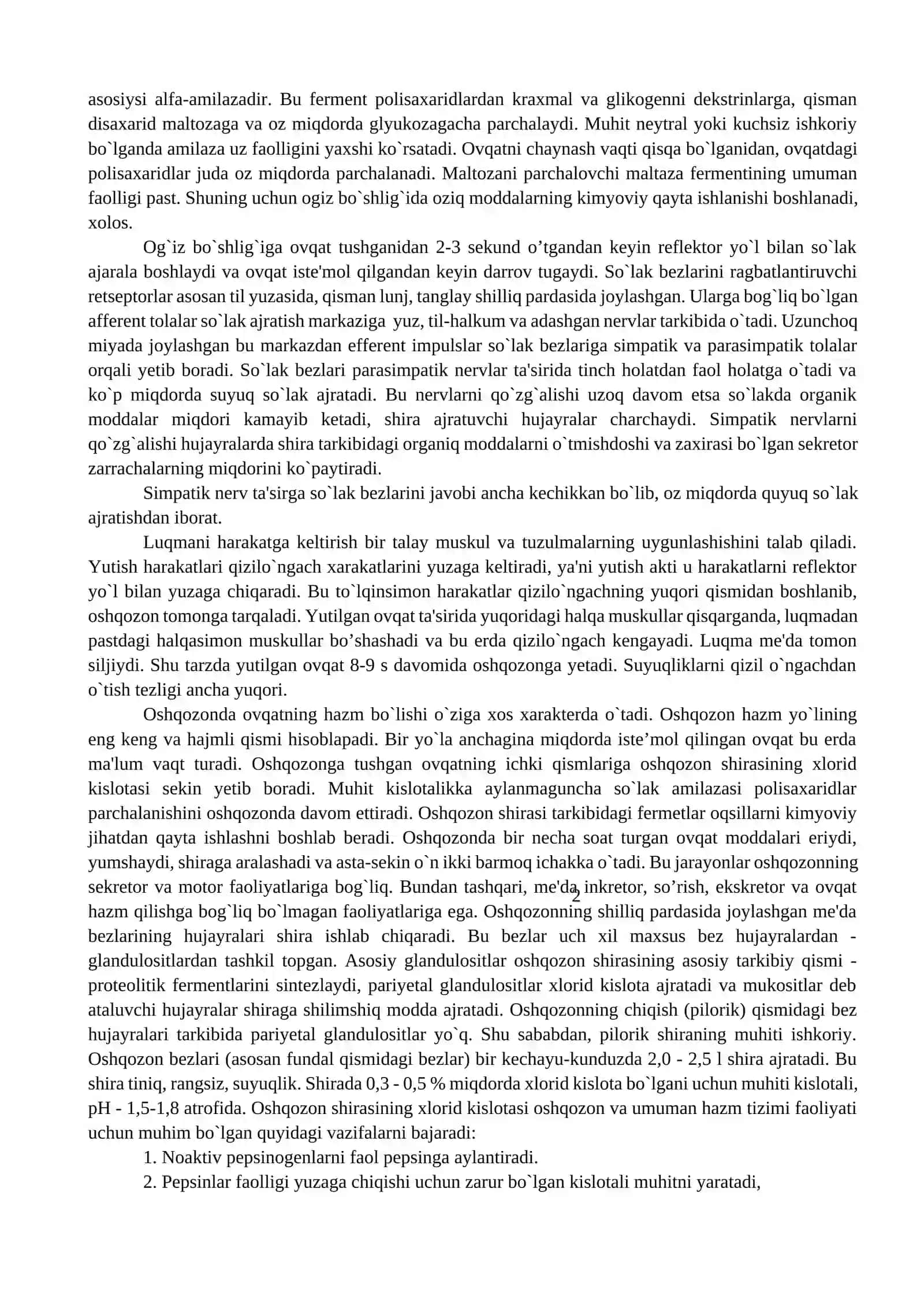 OVQAT HAZM QILISH FIZIOLOGIYASI 2