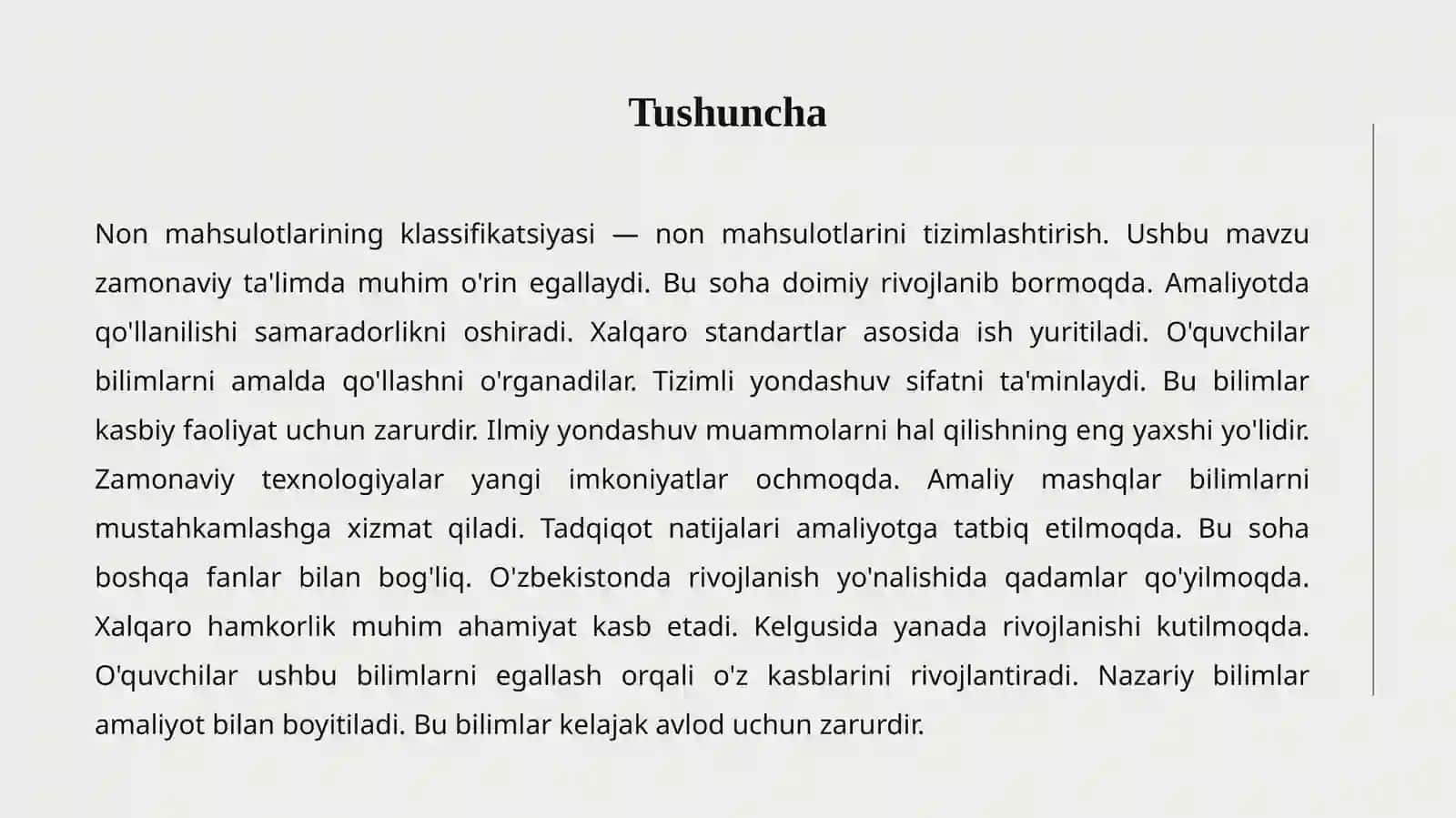 NON MAHSULOTLARI KLASSIFIKATSIYASI 2