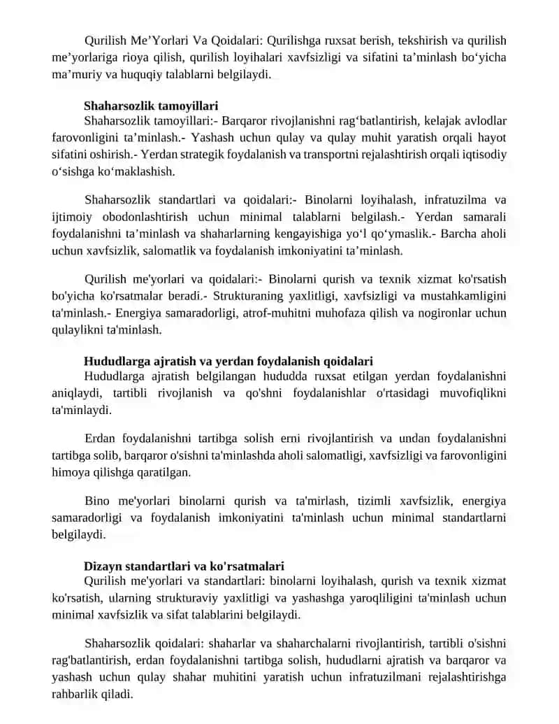 Shaharsozlik Normalari Va Qoidalari Qurilish MeʼYorlari Va Qoidalari 2