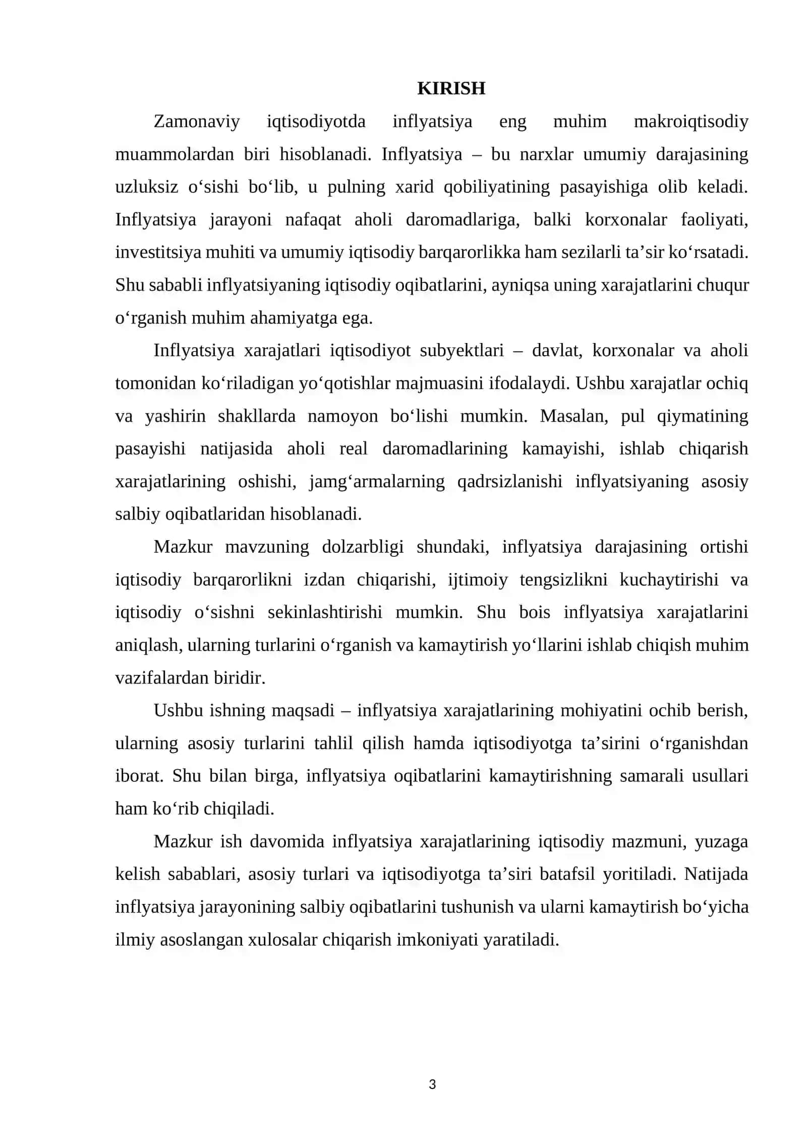 INFLATSIYA XARAJATLARI 2