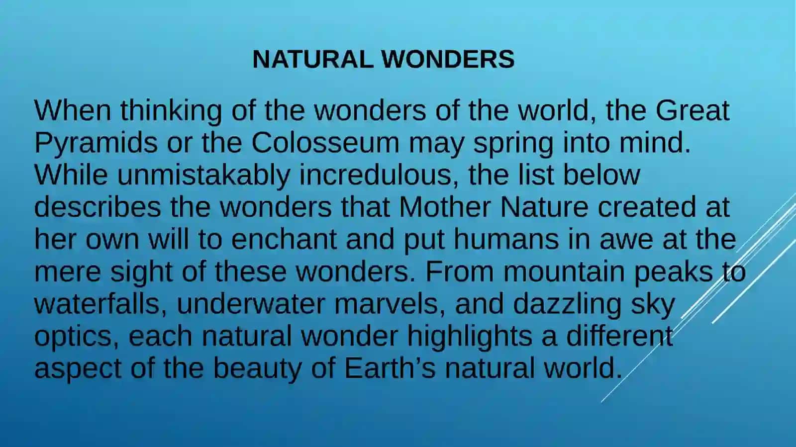 Tabiatning asarlar Natural wonders 2
