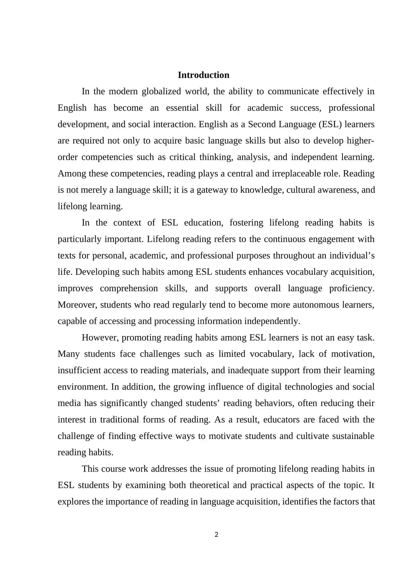 Promoting Lifelong Reading Habits in ESL Students 2