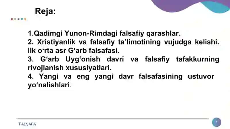 Falsafa fanidan taqdimot 2