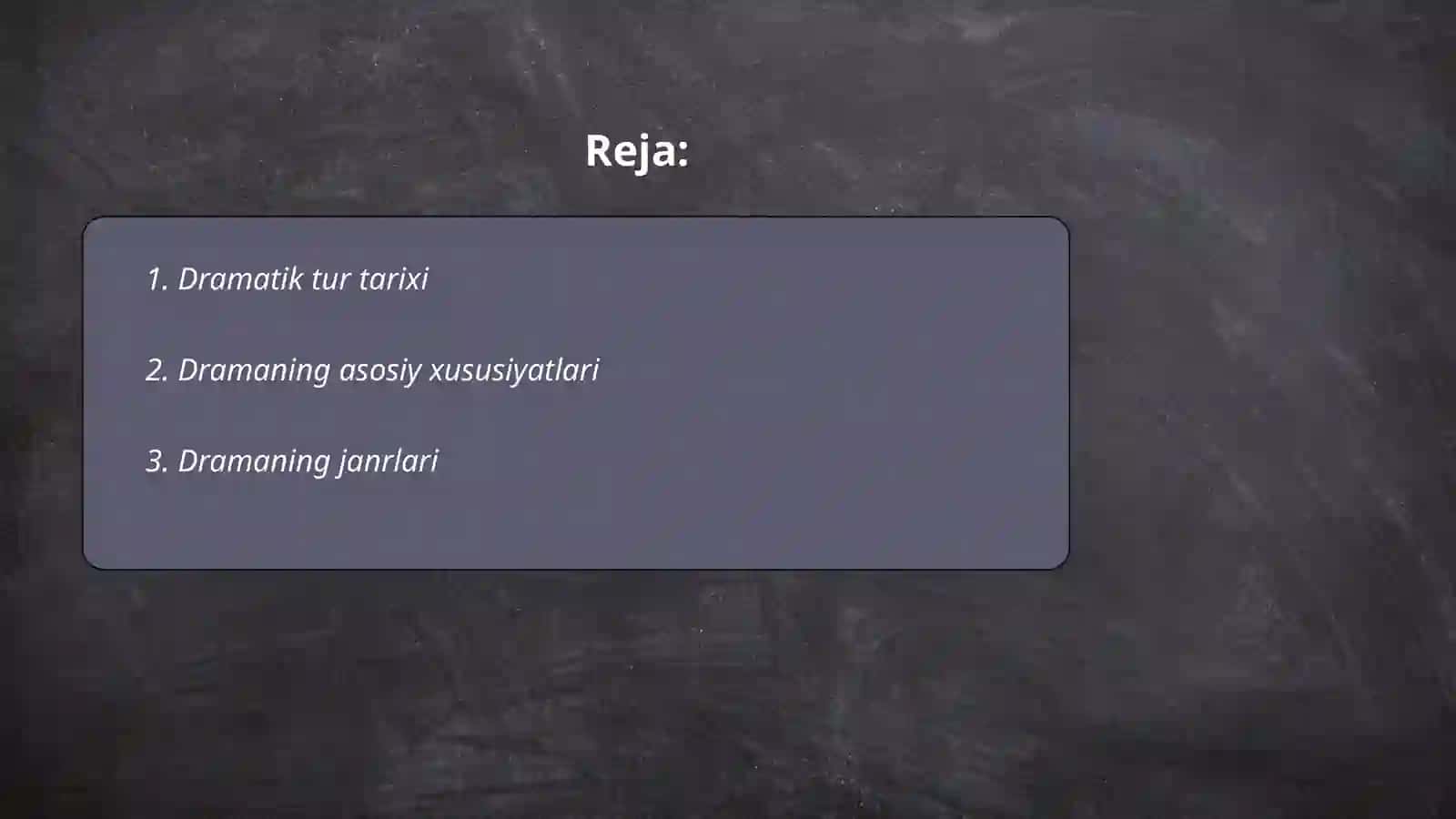 Dramatik tur va uning janrlari 2