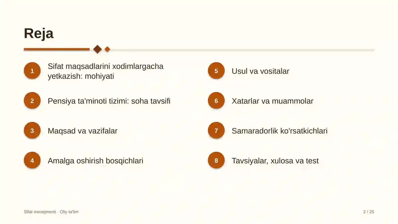 pensiya ta'minoti tizimida sifat maqsadlarini xodimlargacha yetkazish 4532 2