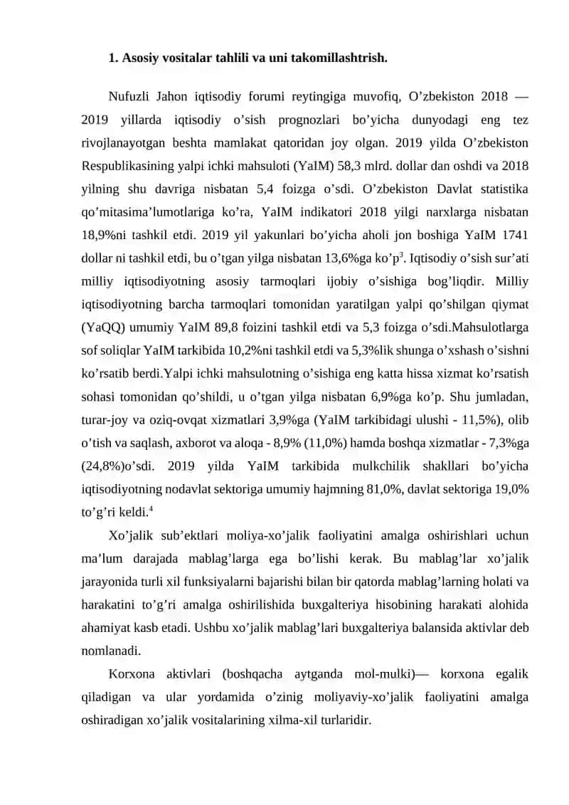 Asosiy vositalar hisobining ahamiyati va vazifalari 2