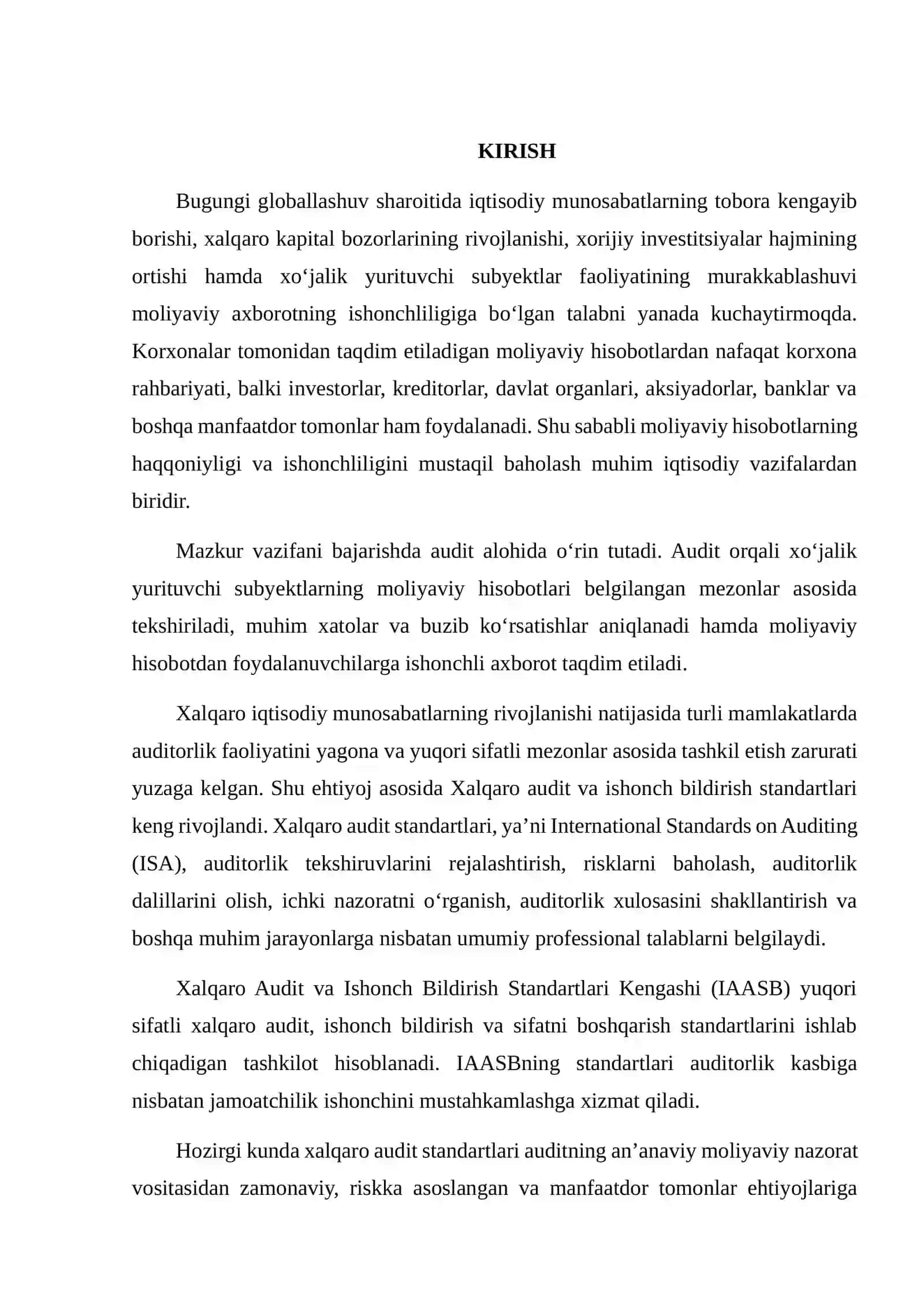 IQTISODIY MUNOSABATLAR TIZIMIDA AUDITNING XALQARO STANDARTLARI O‘RNI VA AHAMIYATI 2