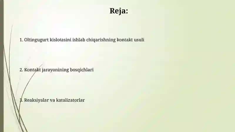 Oltingugurt kislotasi ishlab chiqarish 2