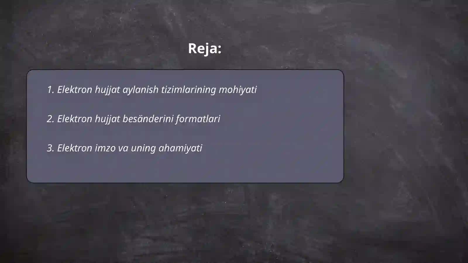 Elektron hujjat aylanish tizimlari 2