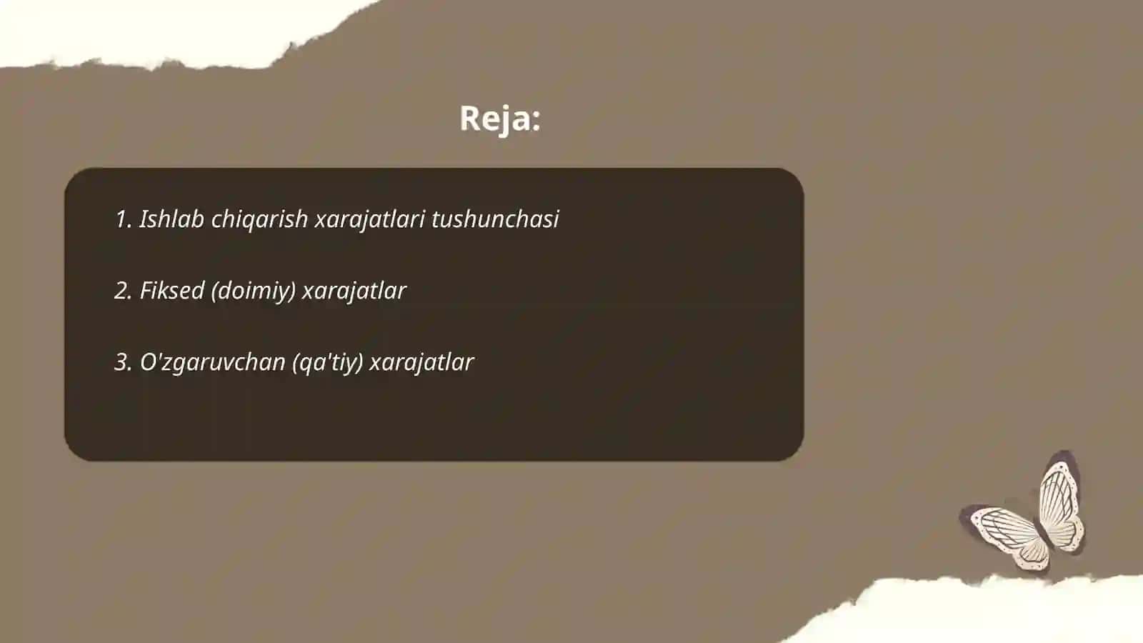 Ishlab chiqarish xarajatlari 2