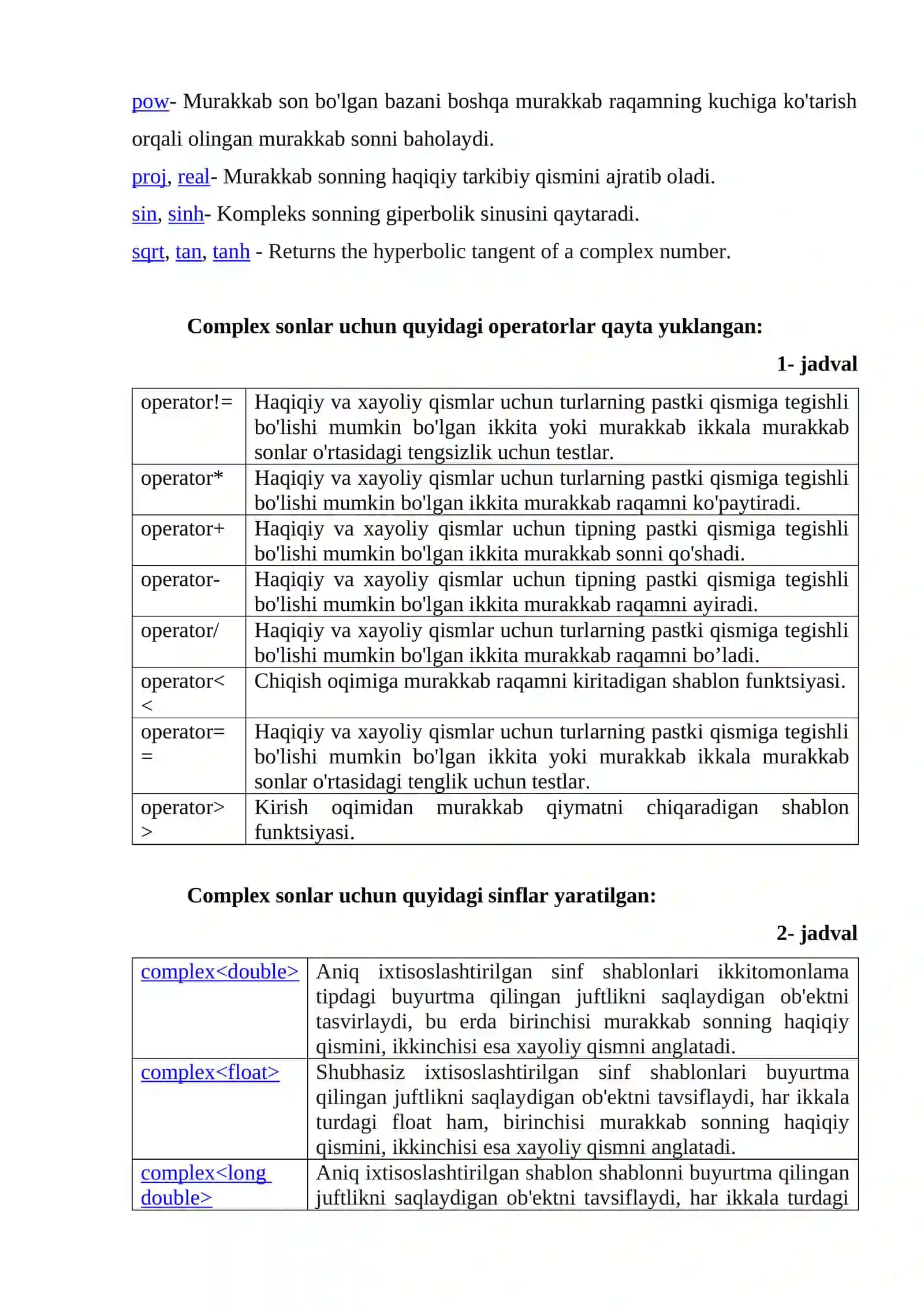 Complex sonlar haqida 2