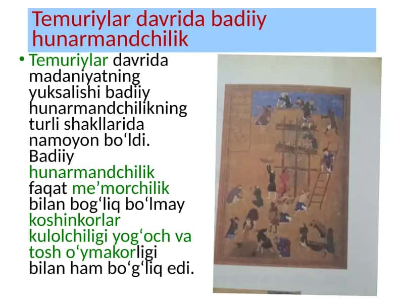 Temuriylar davrida hunarmandchilik 2