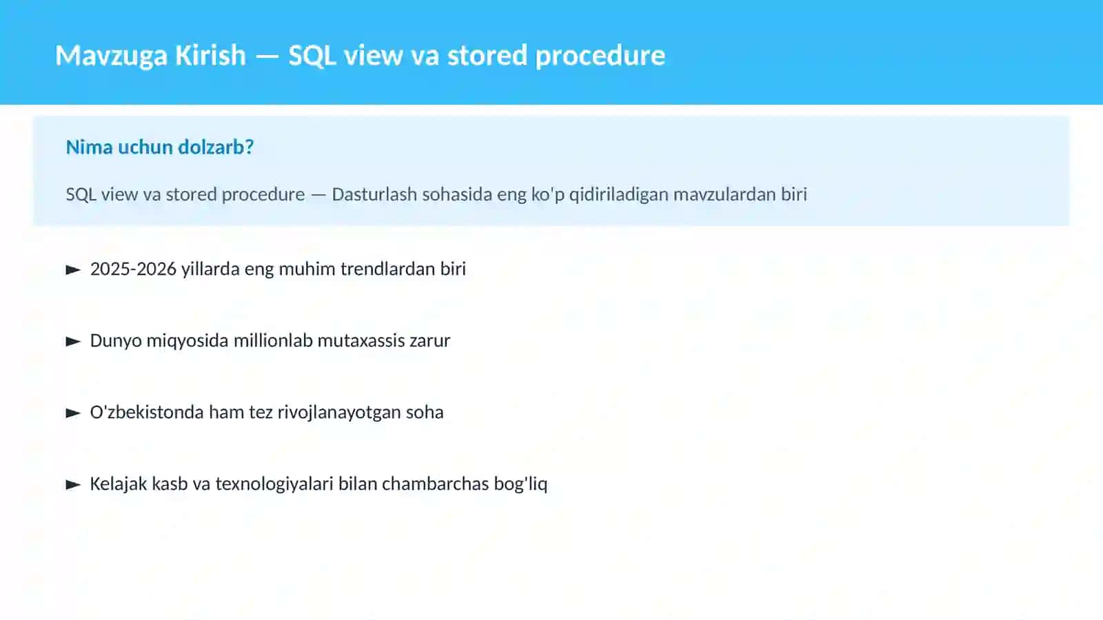 SQL view va stored procedure 2