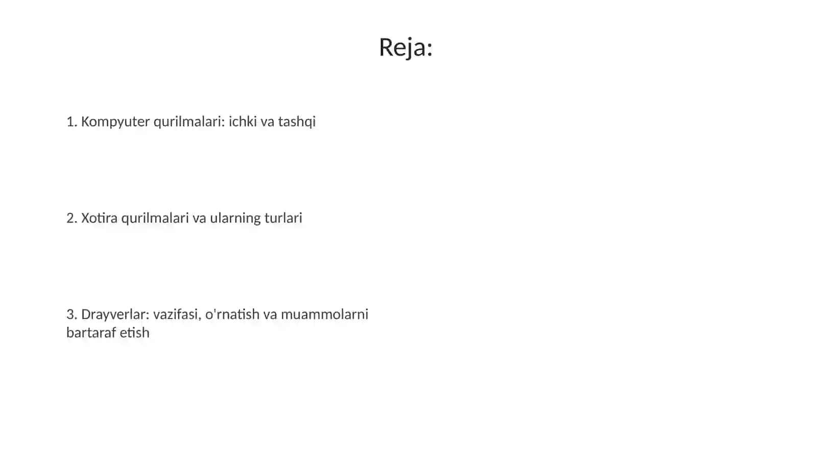 Apparattaʼminotichki vatashqiqurilmalar.Xotiraqurilmalari.Drayverlar 2