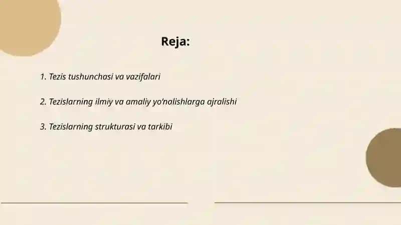 Tezislar turlari 2