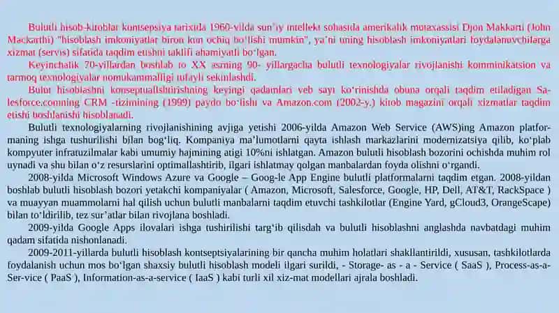 Raqamli iqtisodiyotda bulutli hisoblash, katta ma'lumotlar va buyumlar interneti texnologiyalari 2