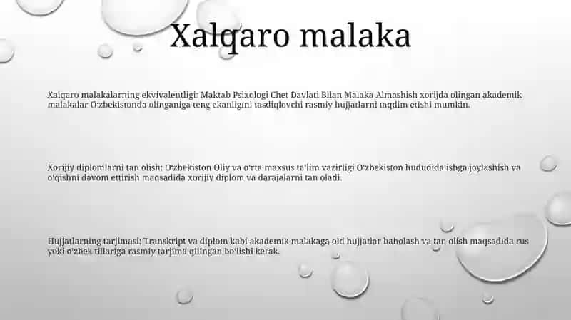 Maktab Psixologi Chet Davlati Bilan Malaka Almashish 2