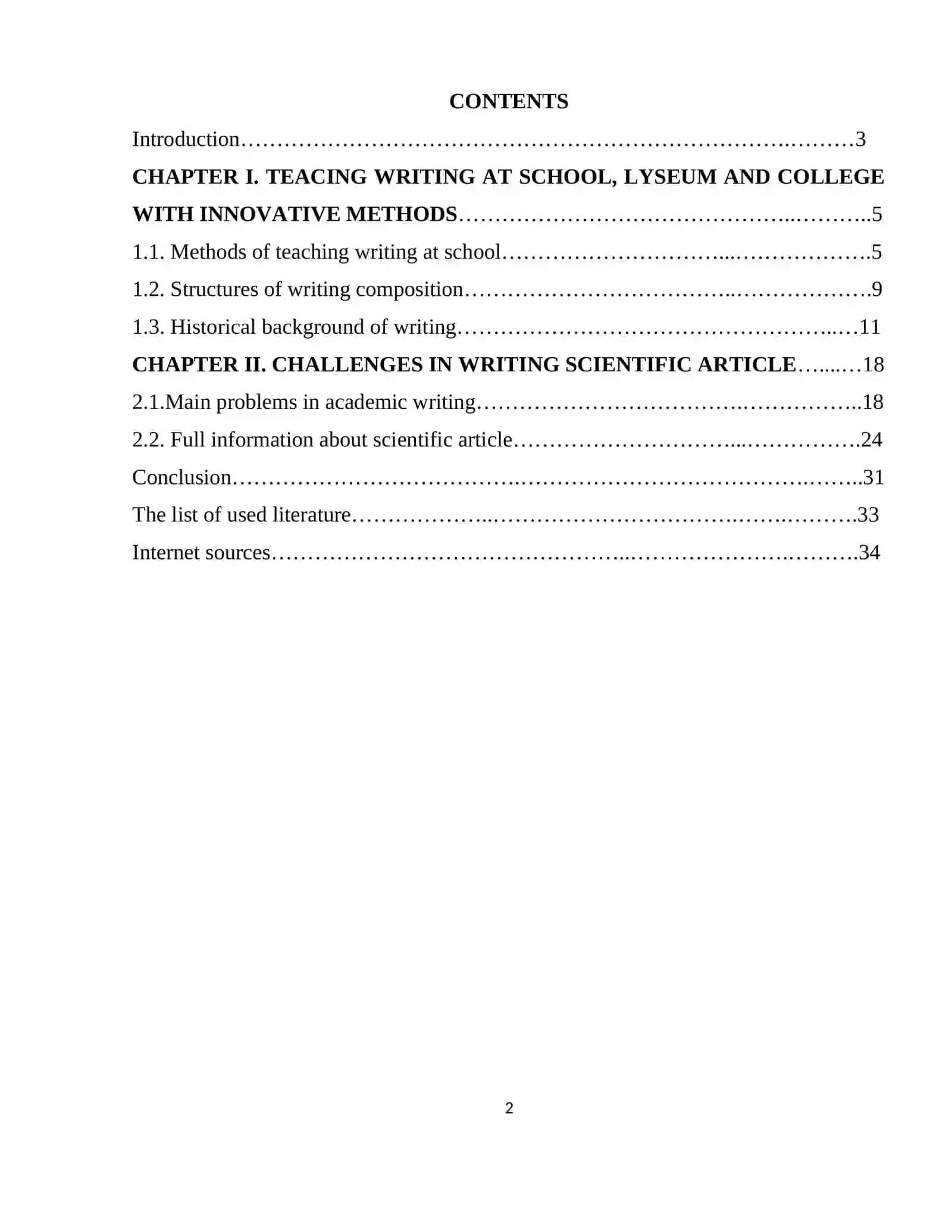 Cours paper on Teaching Writing Methods 2