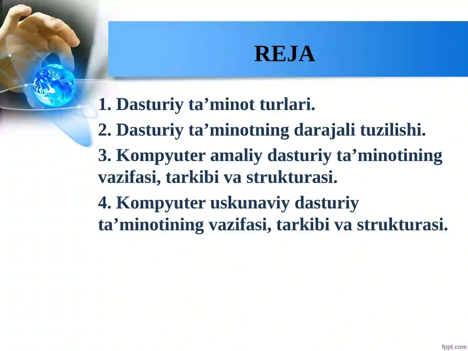 3-Ma’ruza. Iqtisodiyotda foydalaniladigan dasturiy maxsulotlar 2