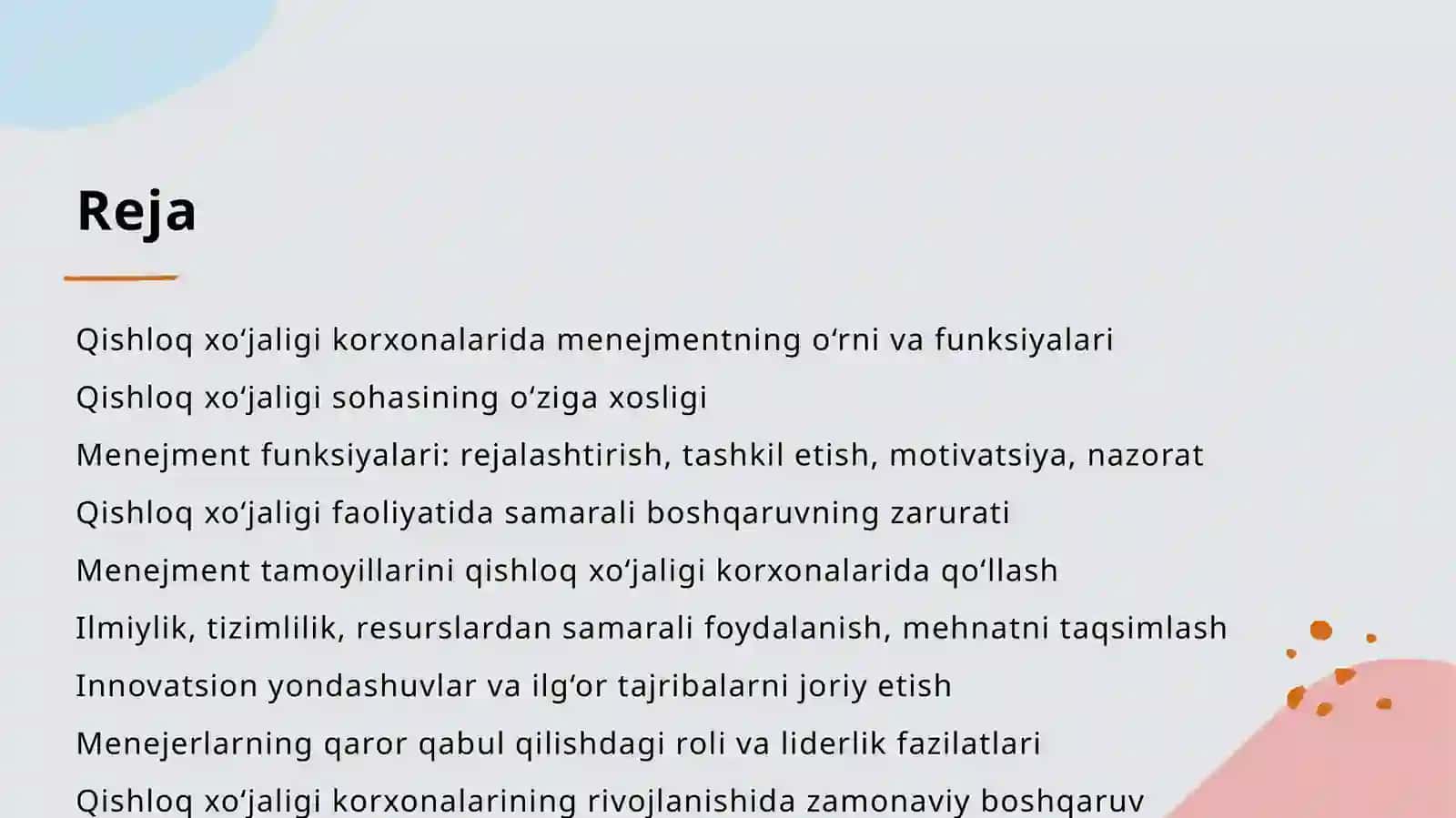 Qishloq xoʻjaligi korxonalarini rivojlanishida menejment tamoyillarini qoʻllashning ahamiyati 2