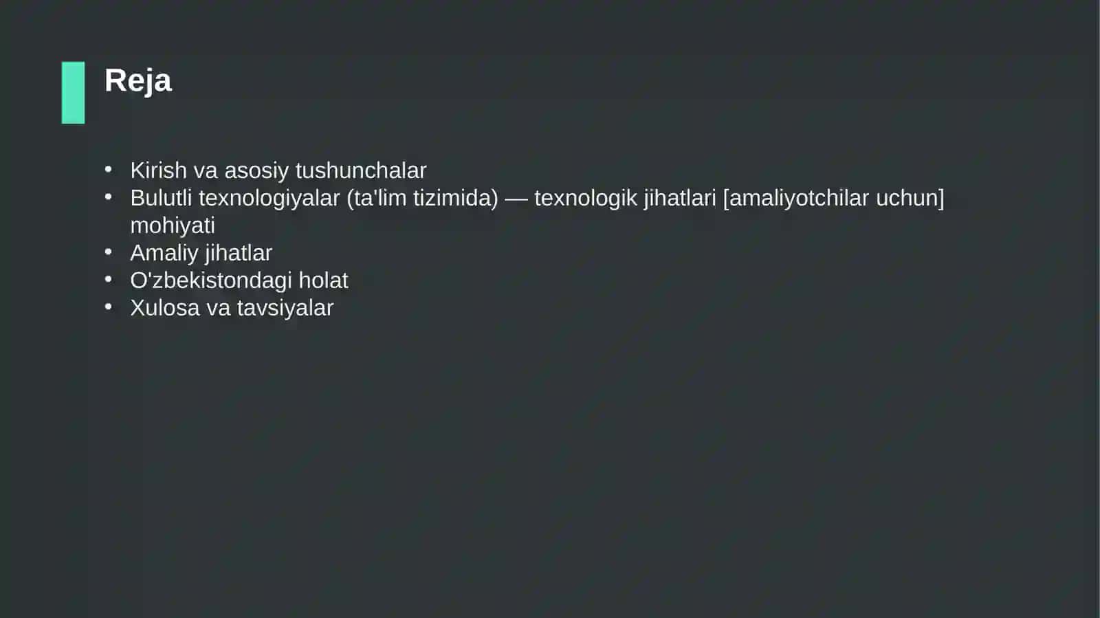 Bulutli texnologiyalar (ta'lim tizimida) — texnologik jihatlari [amaliyotchilar uchun] 2