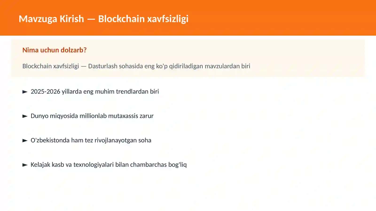 Blockchain xavfsizligi 2