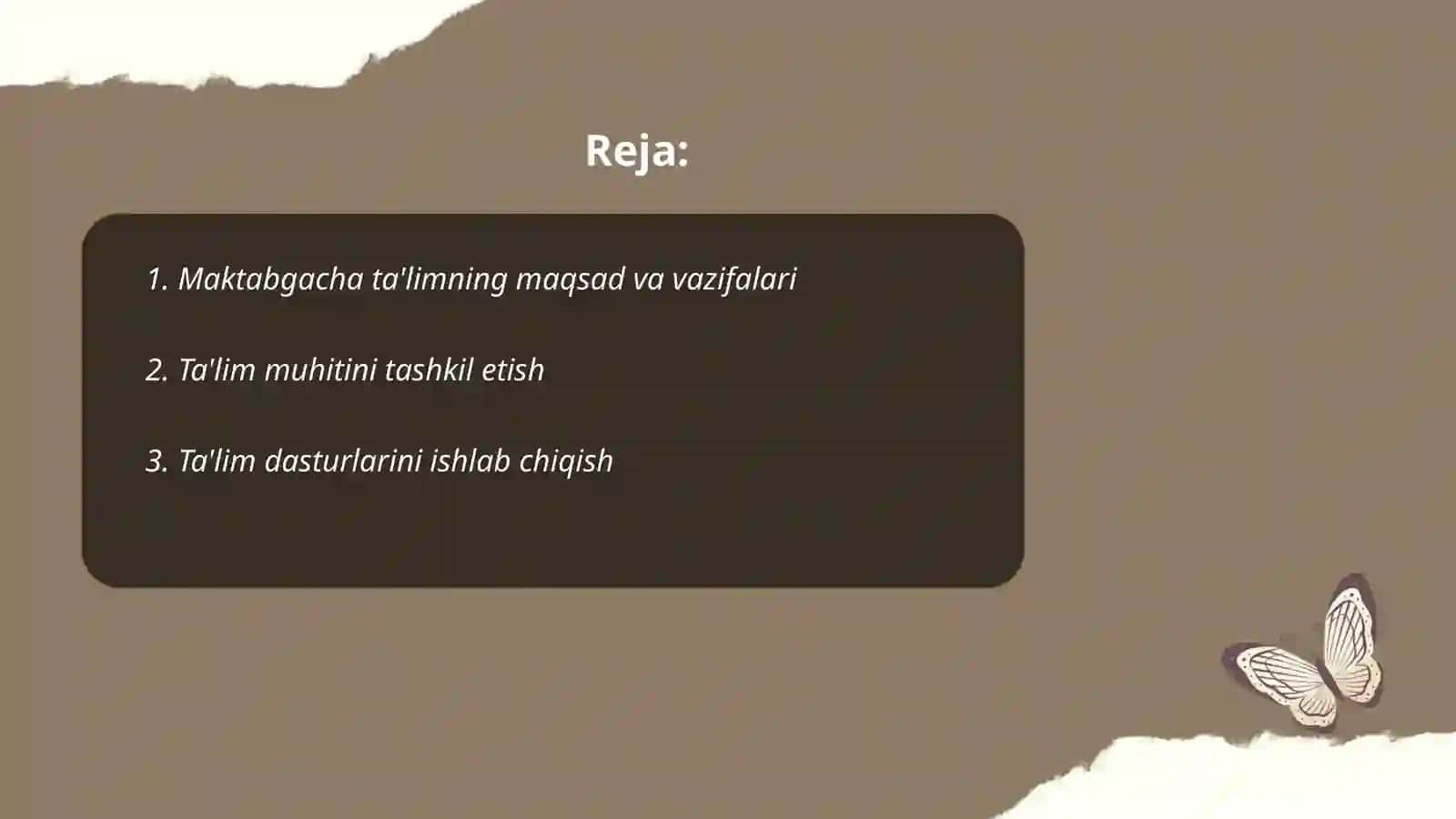 Maktabgacha ta'limni tashkil etish va boshqarish tamoyillari 2