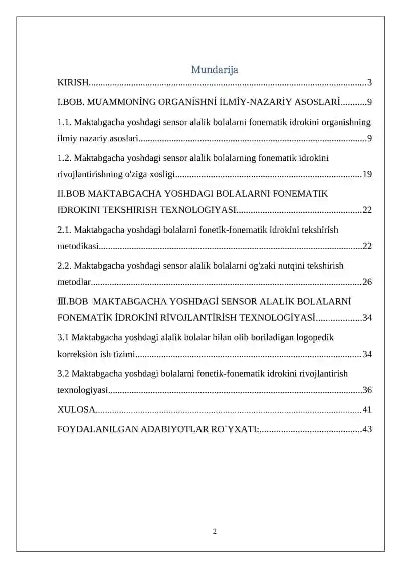 Maktabgacha yoshdagi sensor alalik bolalarni fonematik idrokini rivojlantirish texnologiyasi 2