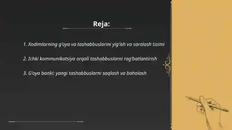 Gʻoya va tashabbuslarni yigʻish va saralash tizimi 2
