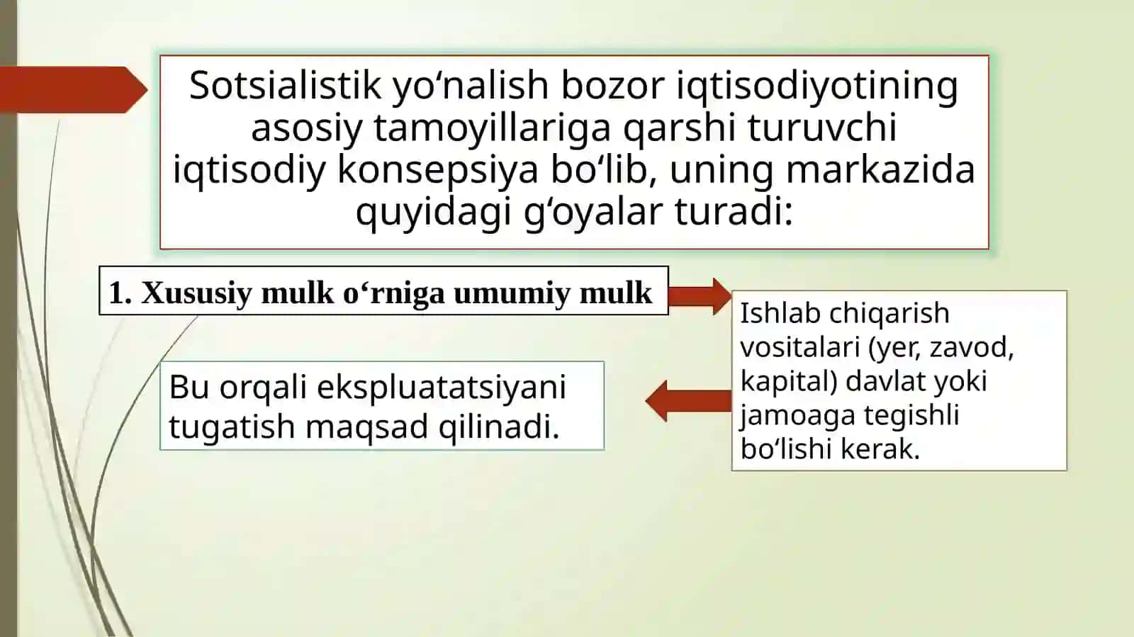 Bozor iqtisodiyotiga muholif – sotsialistik yo‘nalishning mohiyati 2