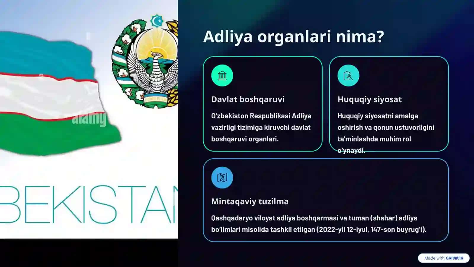 Adliya organlari tushunchasi, asosiy vazifalari va funksiyalari 2