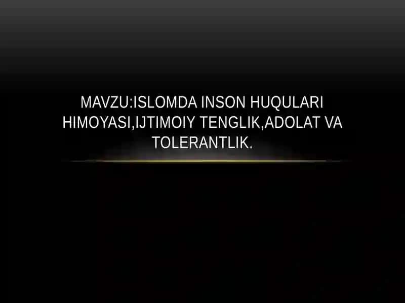 Islomdagi Inson Huquqlari 2