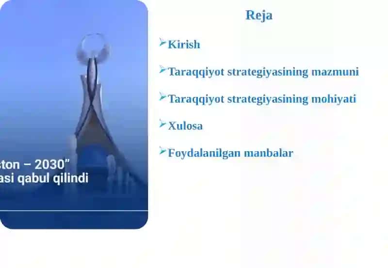 Taraqqiyot strategiyasining mazmuni va mohiyati 2